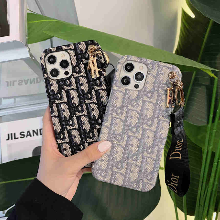 Dior Phone Case With Hand Strap – Protective Shockproof Phone Case