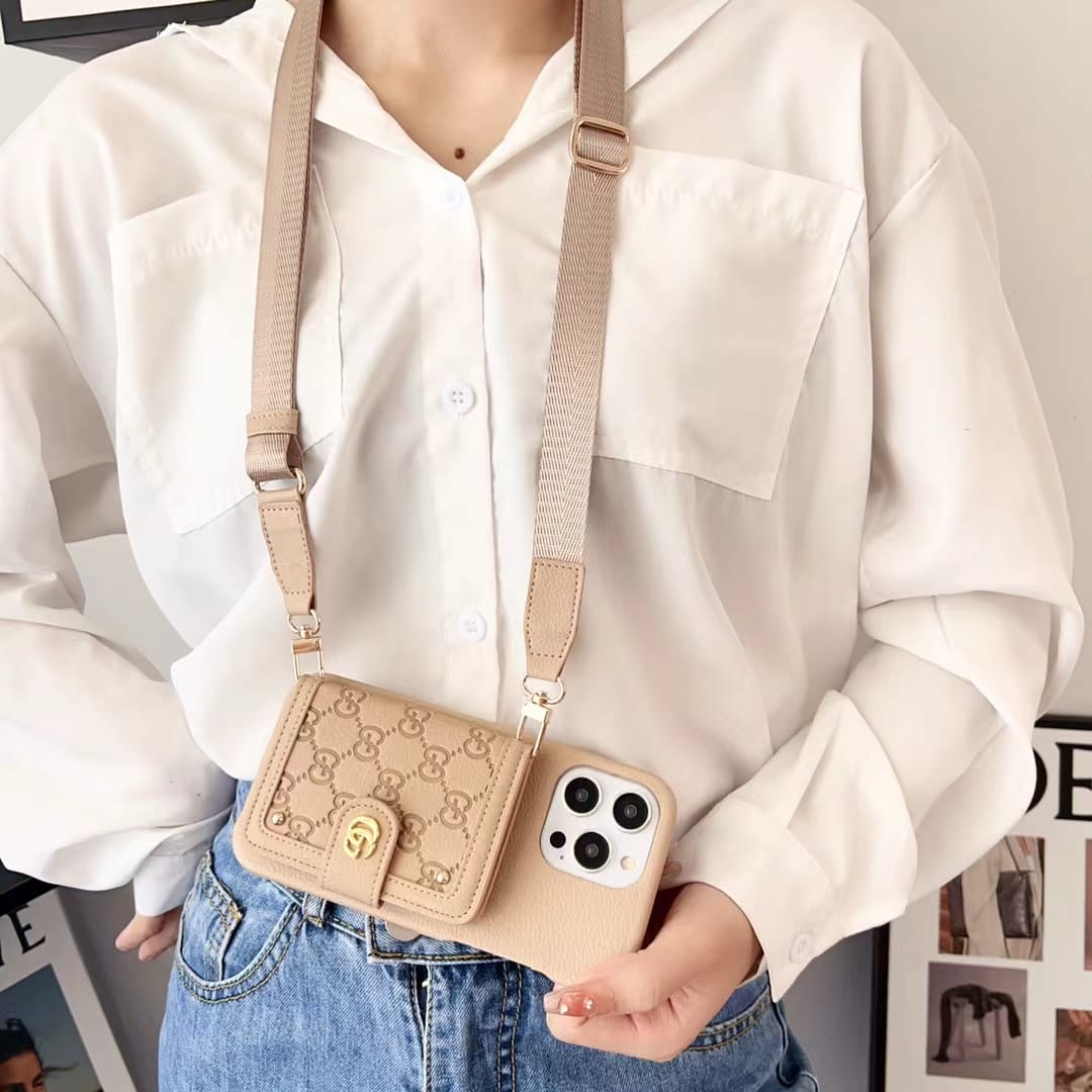 Gucci Phone Case With a Strap Card On Back – Luxury Designer Phone Case