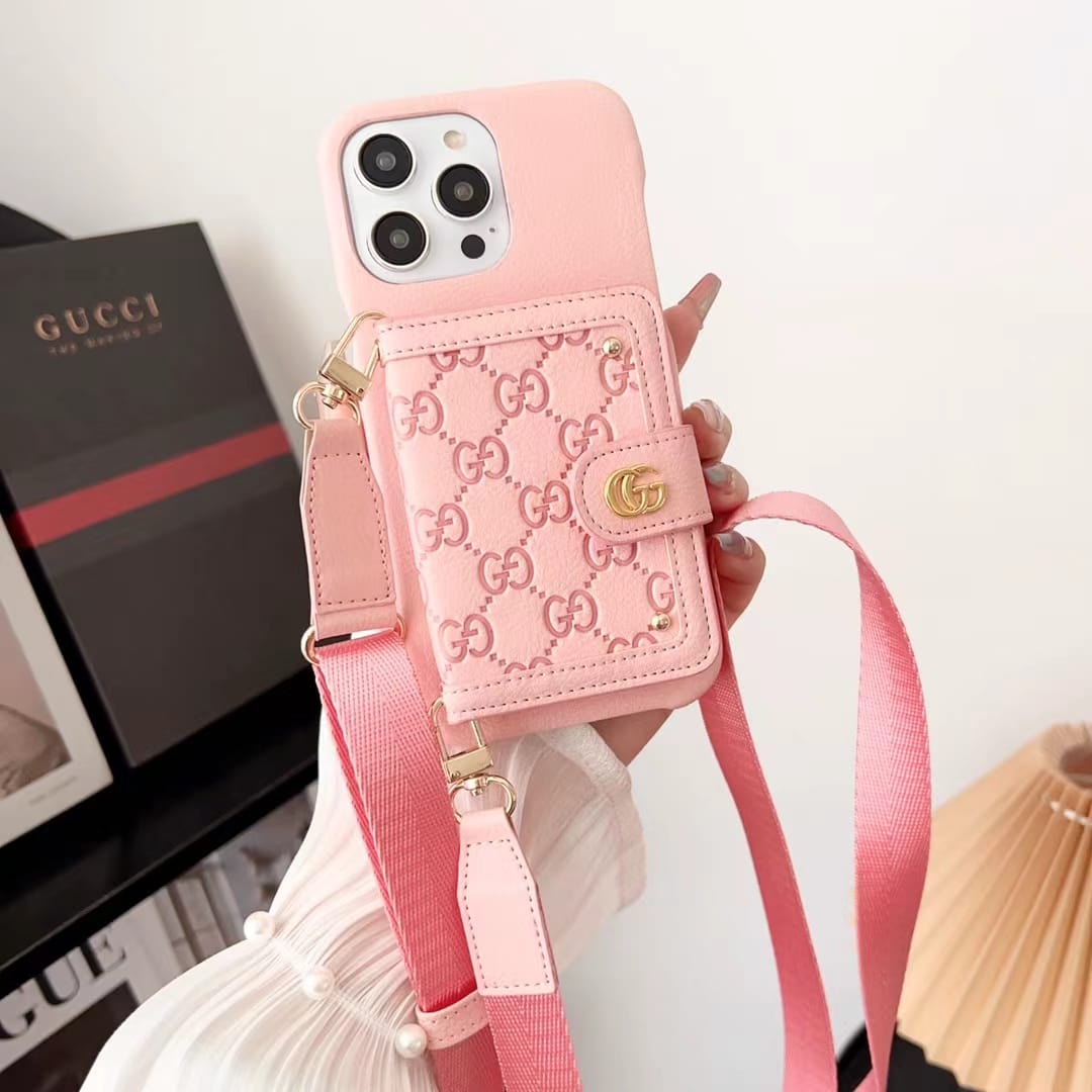 Gucci Phone Case With a Strap Card On Back – Luxury Designer Phone Case