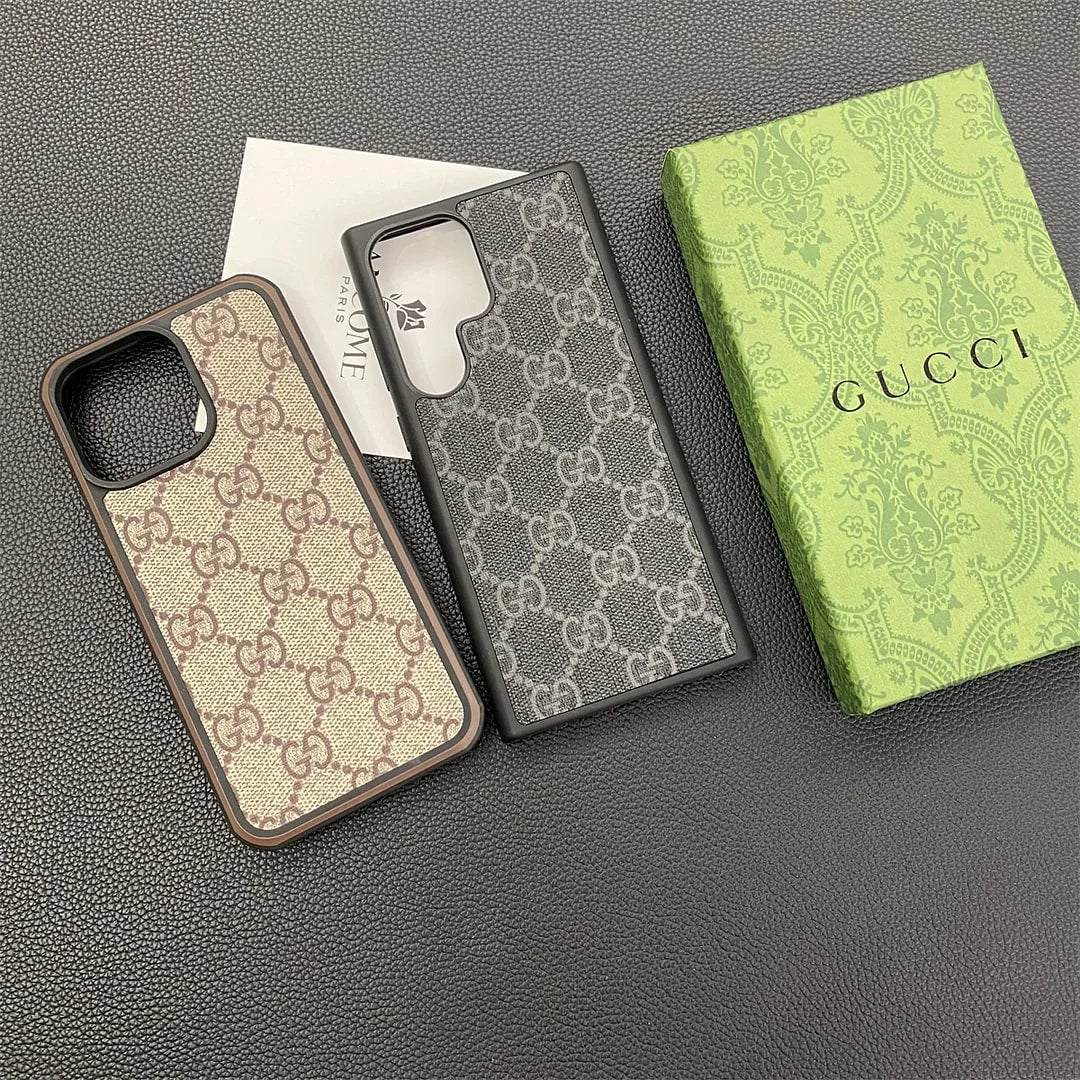 Gucci Iphone 13/Samsung Leather Case – Protective Shockproof Phone Case