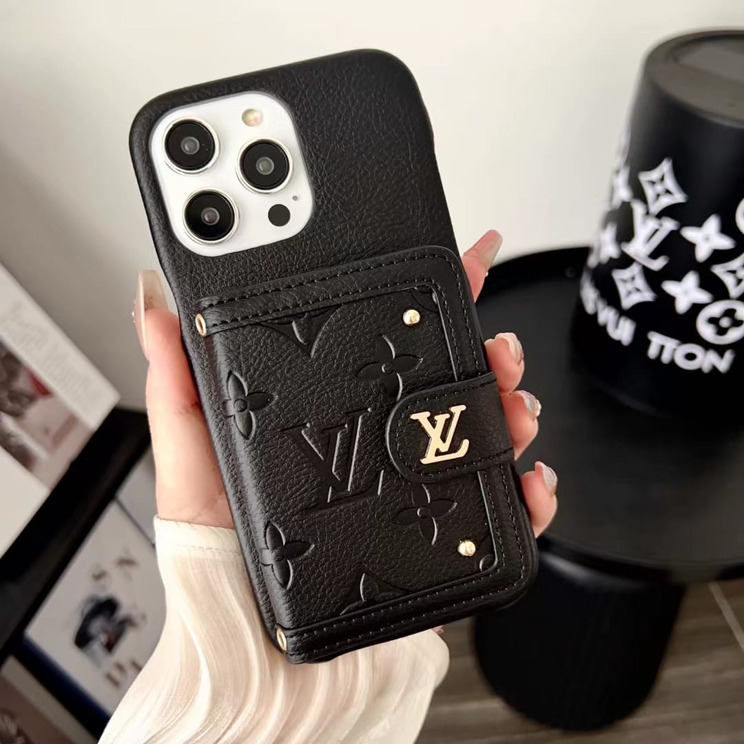 Louis Vuitton Leather Phone Case With Card Holder – MagSafe Premium Phone Case