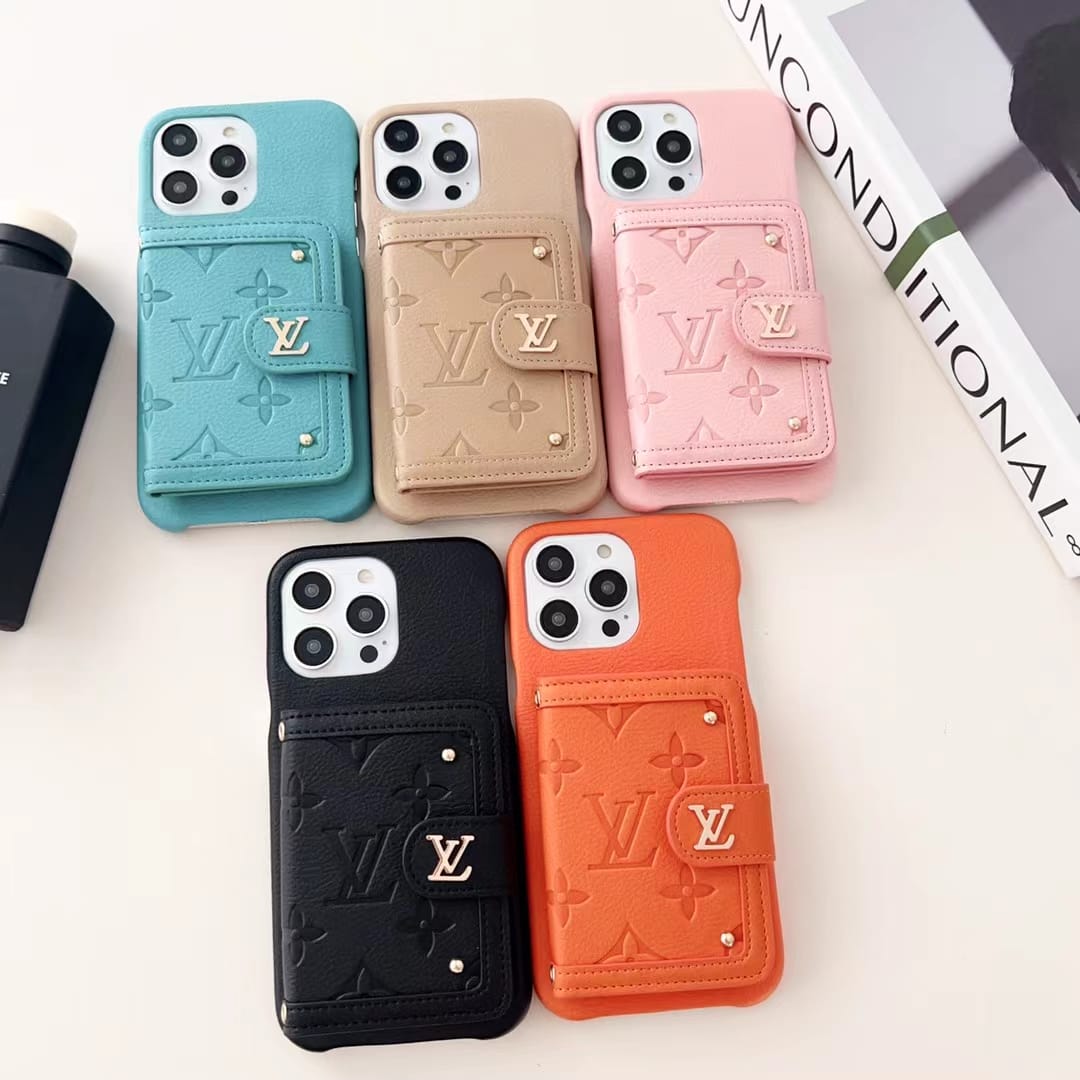 Louis Vuitton Leather Phone Case With Card Holder – MagSafe Premium Phone Case