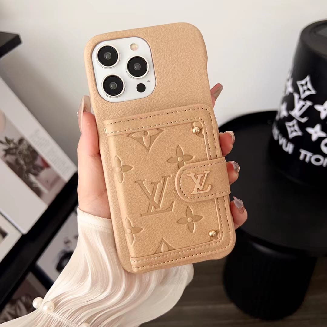Louis Vuitton Leather Phone Case With Card Holder – MagSafe Premium Phone Case