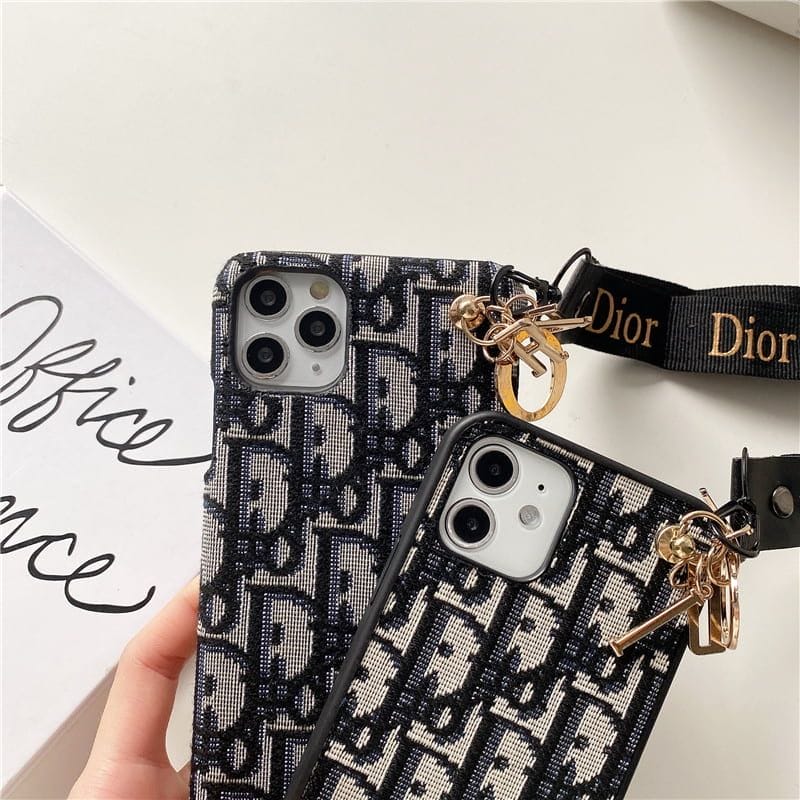 Dior Phone Case With Hand Strap – Protective Shockproof Phone Case