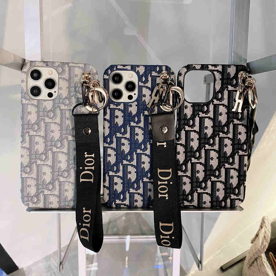 Dior Phone Case With Hand Strap – Protective Shockproof Phone Case