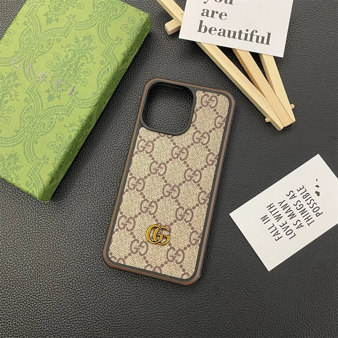Gucci Iphone 13/Samsung Leather Case – Protective Shockproof Phone Case