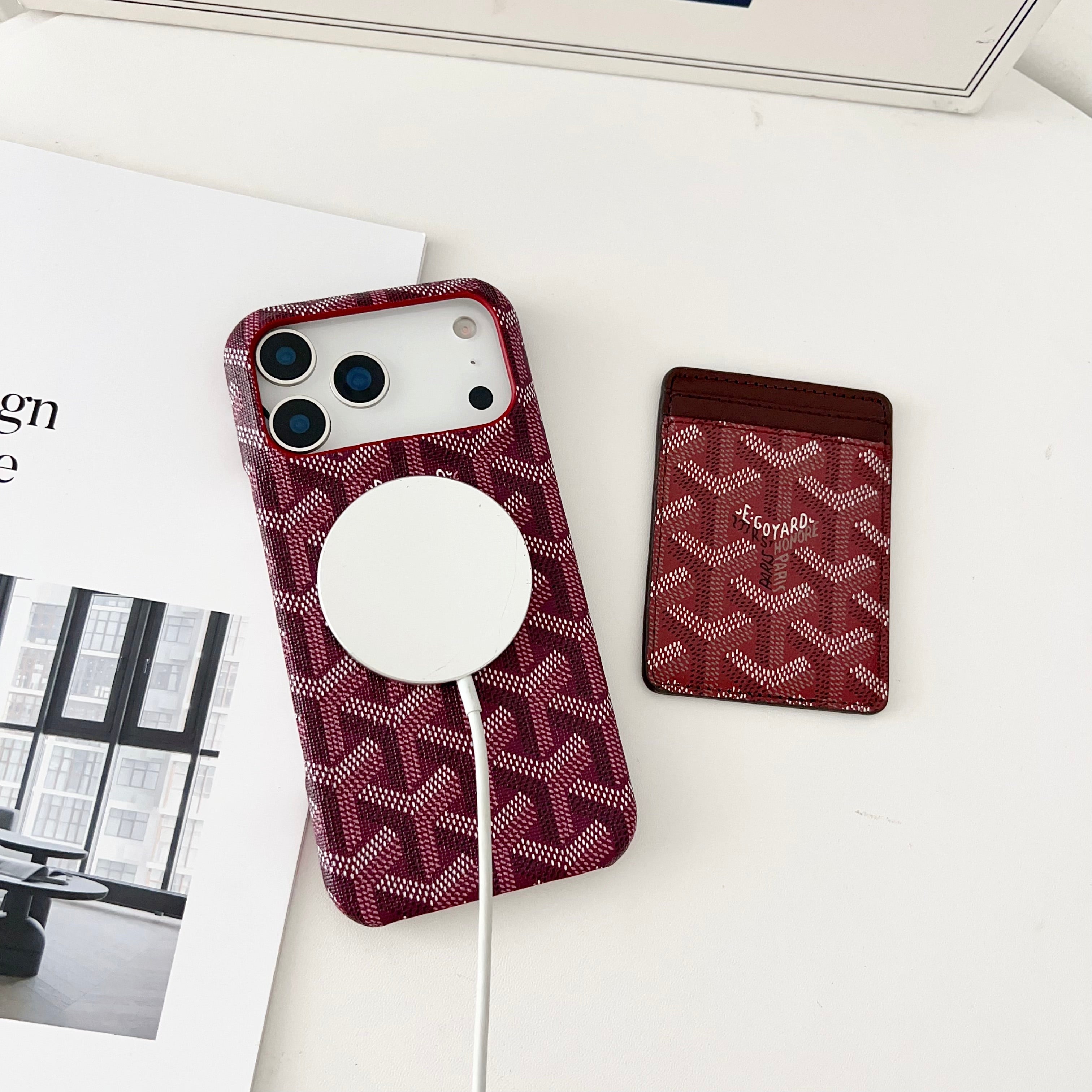 Goyard iPhone 15 Pro Max – Slim Clear Phone Case