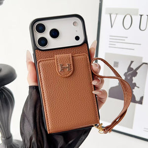 Hermes iPhone 17 with Wallet Card Holder – Luxury Designer Phone Case