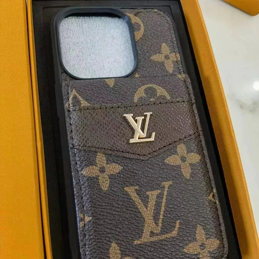 Louis Vuitton iPhone 16 Pro with Card Holder – Luxury Premium Phone Case