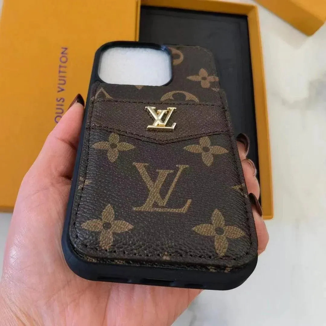 Louis Vuitton iPhone 16 Pro with Card Holder – Luxury Premium Phone Case