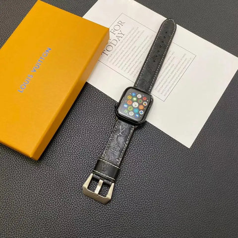 Image of Louis Vuitton Apple Watch Leather Strap – Luxury Designer Edition