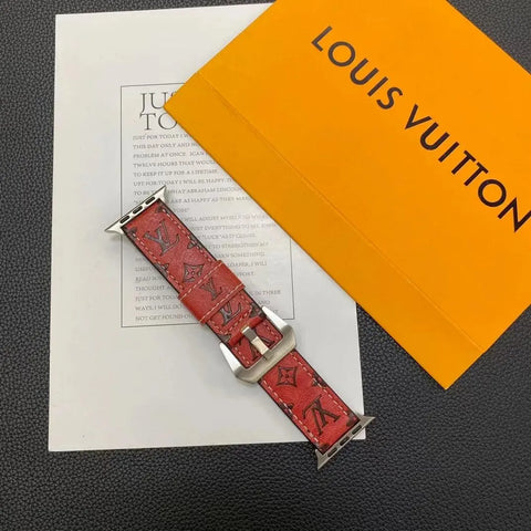 Image of Louis Vuitton Apple Watch Leather Strap – Luxury Designer Edition