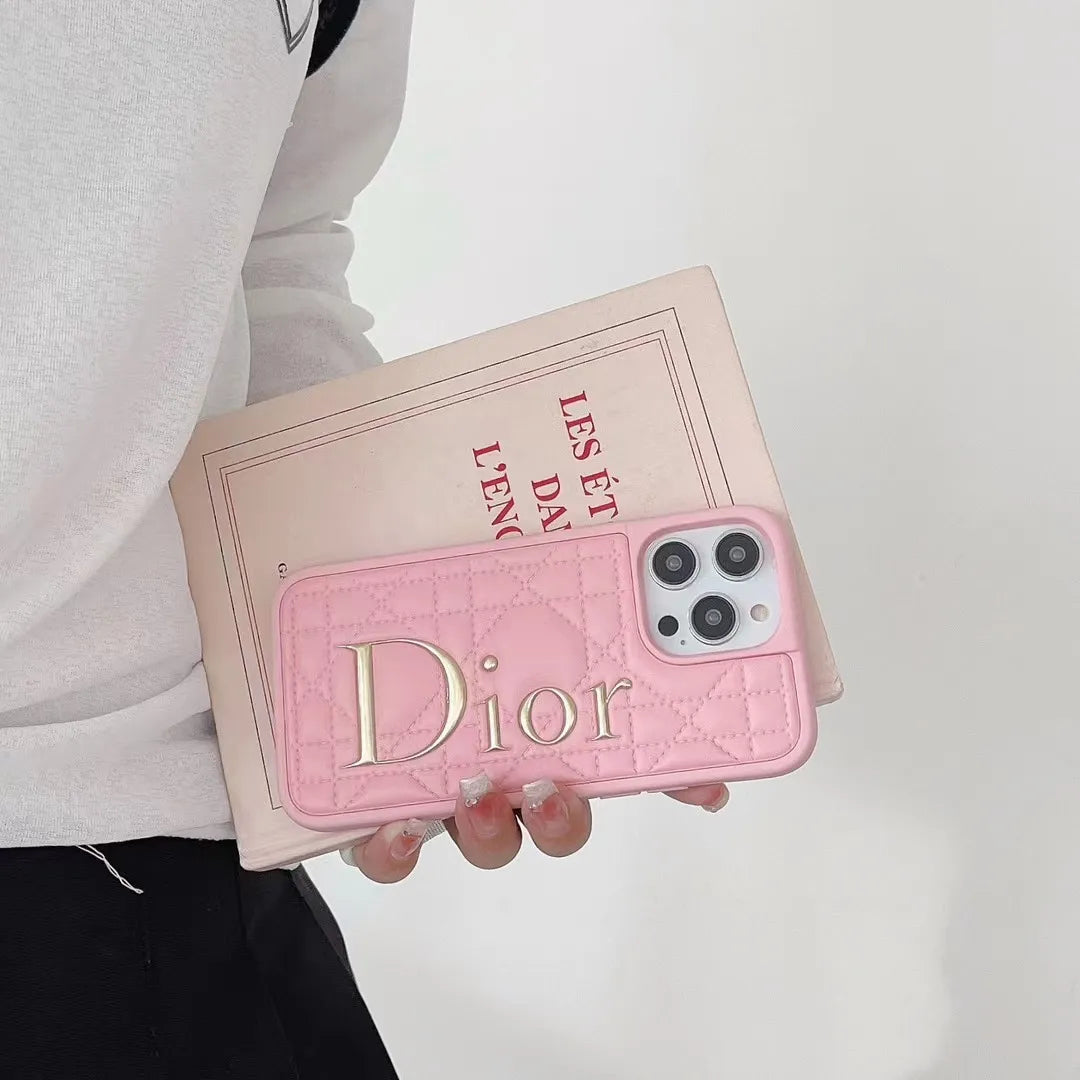 Dior Iphone 16 Pro Leather Case – MagSafe Premium Phone Case