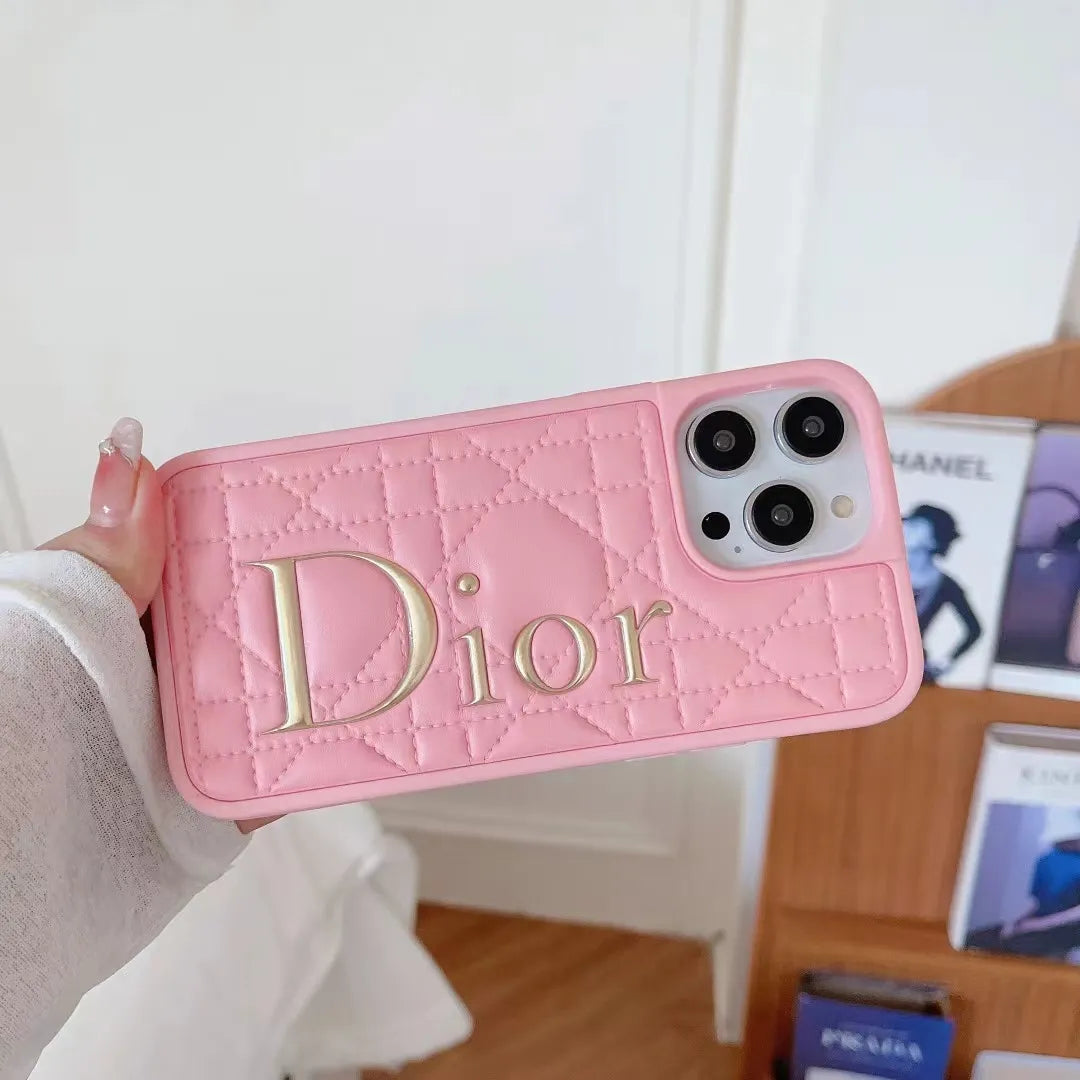 Dior Iphone 16 Pro Leather Case – MagSafe Premium Phone Case