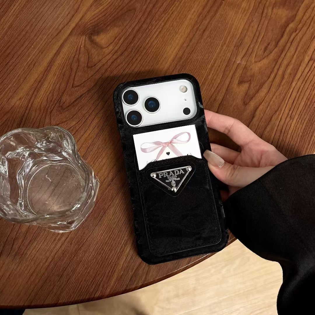 Prada iPhone 15 Pro Max – MagSafe Premium Phone Case with Card Holder