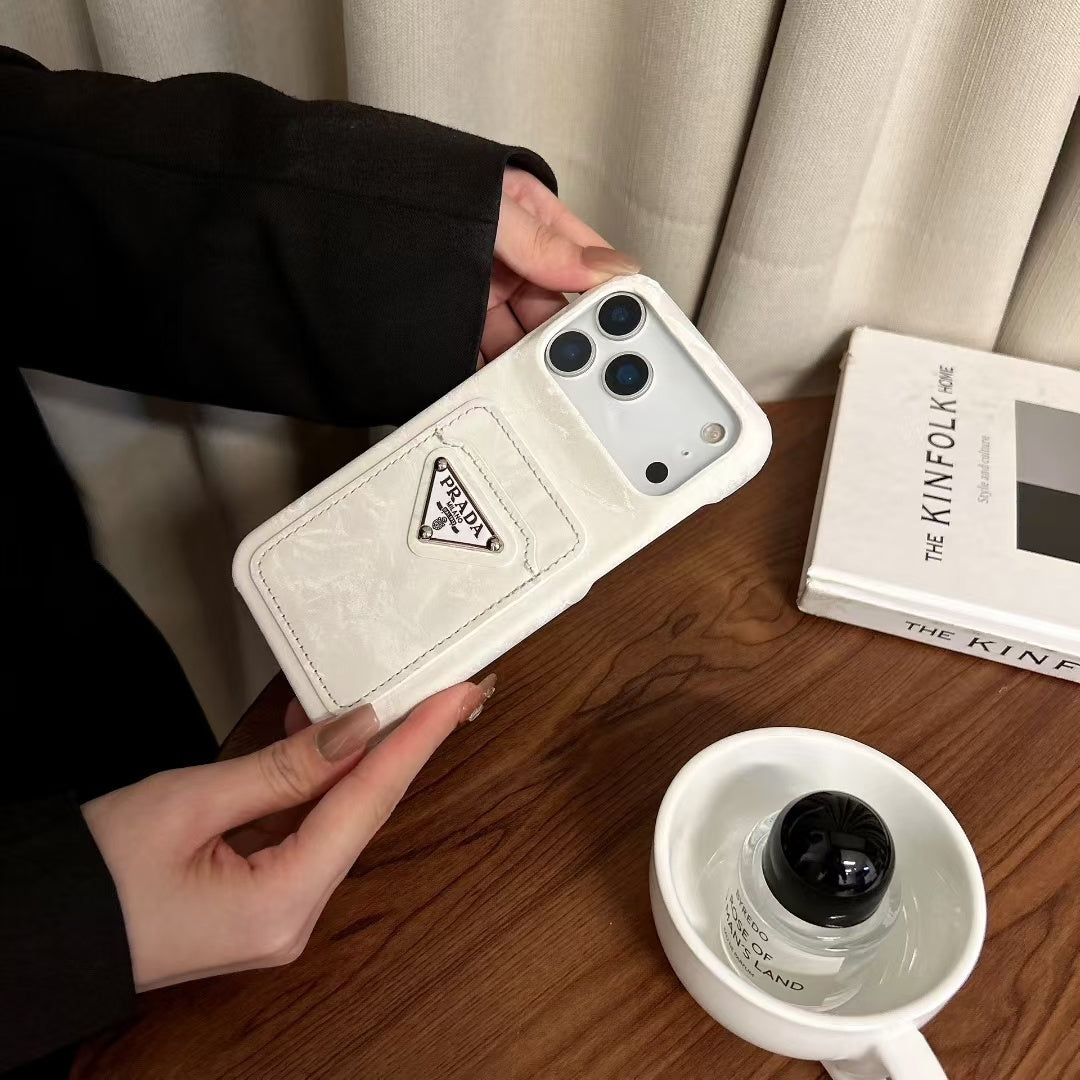 Prada iPhone 15 Pro Max – MagSafe Premium Phone Case with Card Holder